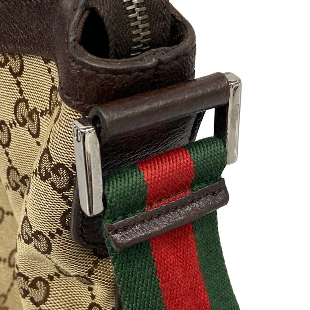 Gucci GG/Shelly Shoulder Bag 189752 Beige Dark Brown Multi Jacquard Leather - Picture 10 of 15